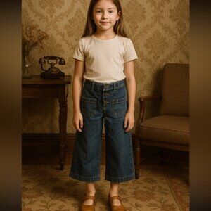 Tocoto Vintage wide leg crop jeans size 10